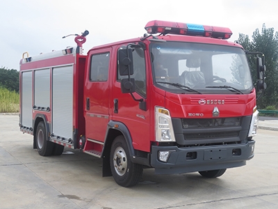 豪沃4.5吨ZZ1117G3815F112型水罐消防车